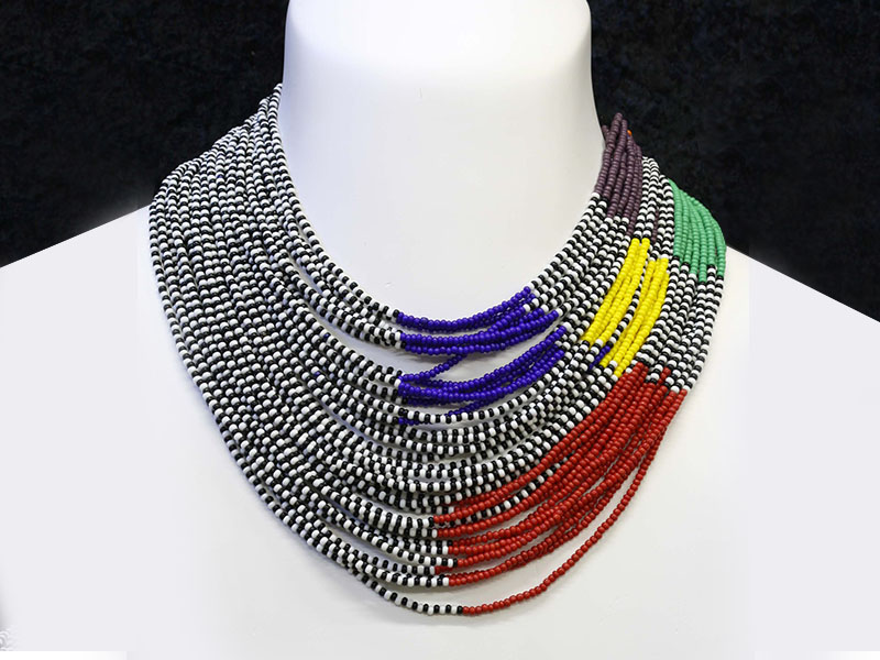 Multi colour, white and black