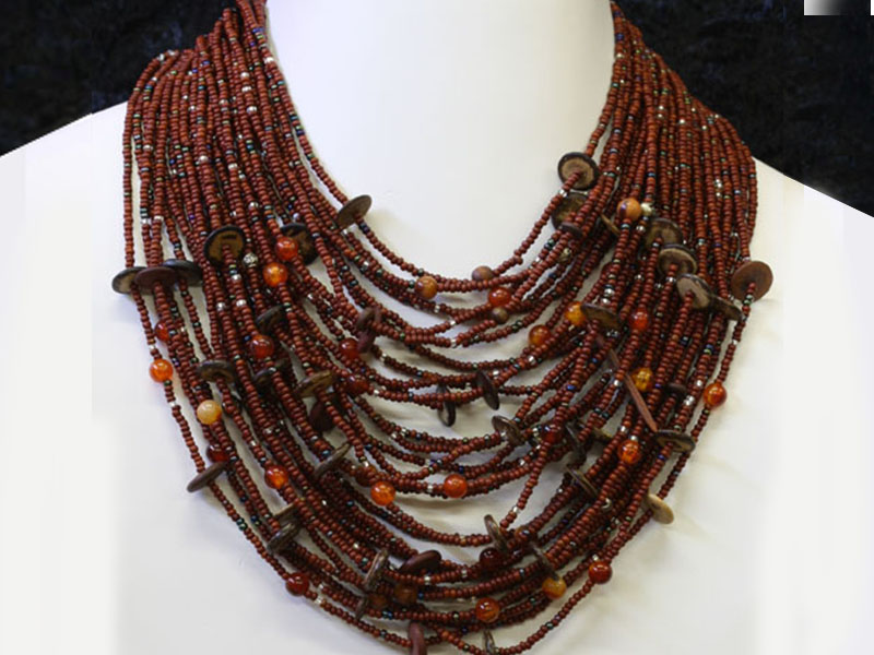 Brown with fancy bead accent Brown with fancy bead accent