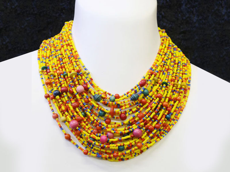 Yellow with fancy bead accents Yellow with fancy bead accents