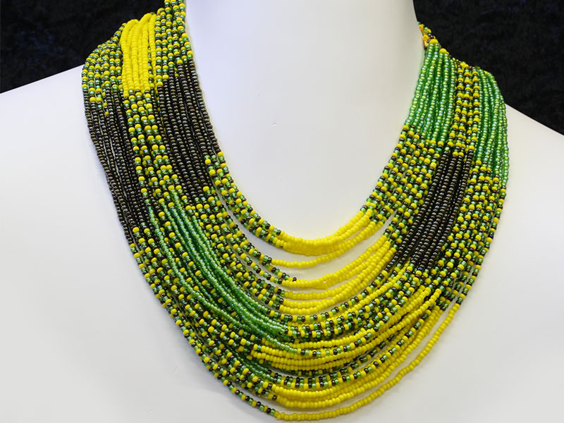 Yellow, green and gun metal