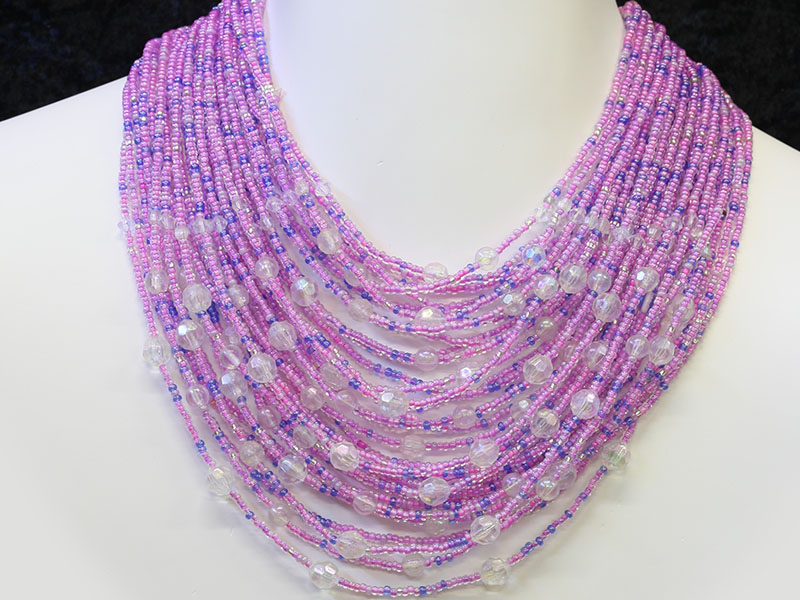 Pastel pink with fancy bead accents