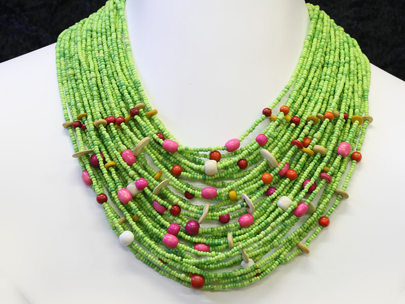 Green with fancy bead accents