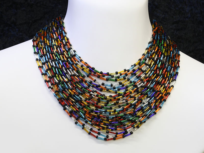 Tube multi colour beads and black beads Tube multi colour beads and black beads