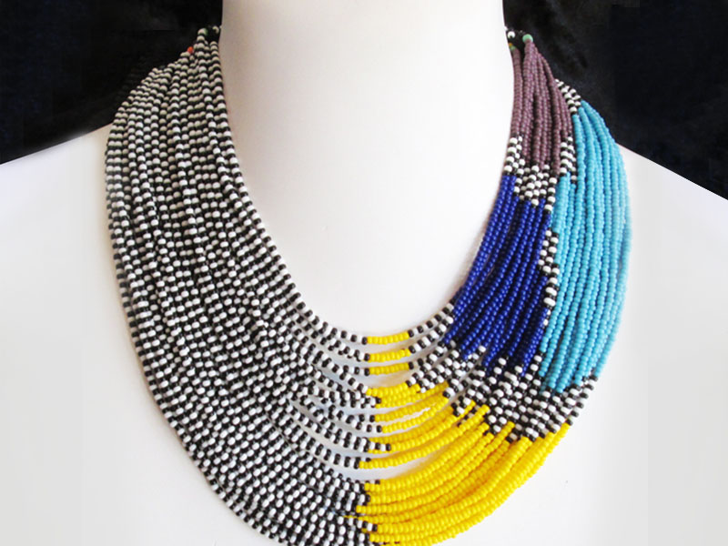 Black, white, yellow and blue Black, white, yellow and blue