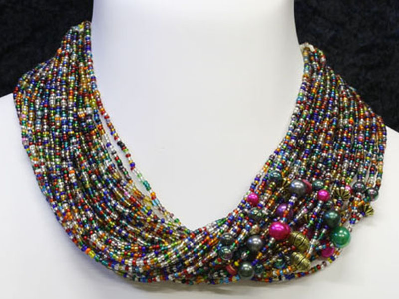 Multi colour with fancy bead accents Multi colour with fancy bead accents