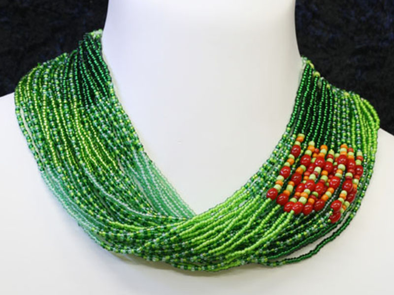 Greens with fancy bead accents Greens with fancy bead accents