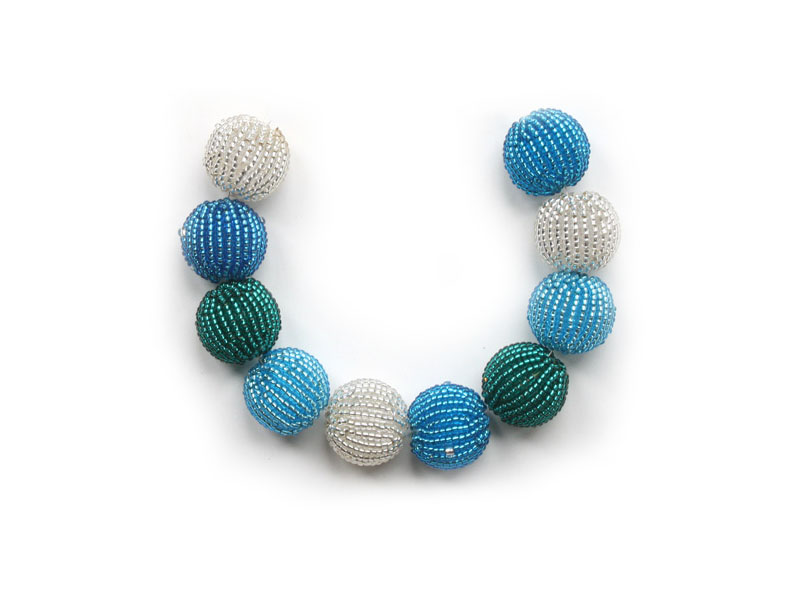 Teal, transparent silver and blue Teal, transparent silver and blue