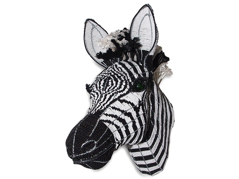 Bead and Wire Rope Zebra Wall Hanging Bead and Wire Rope Zebra Wall Hanging