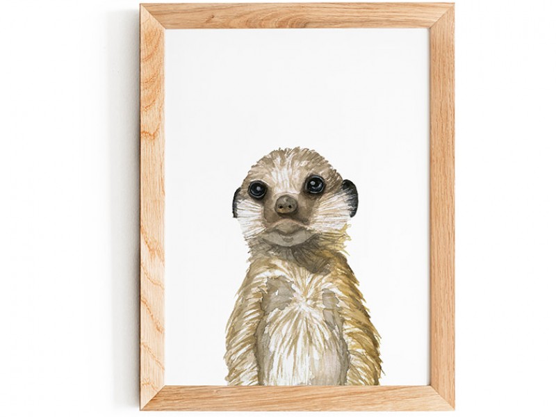 Water Colour Meerkat Print 