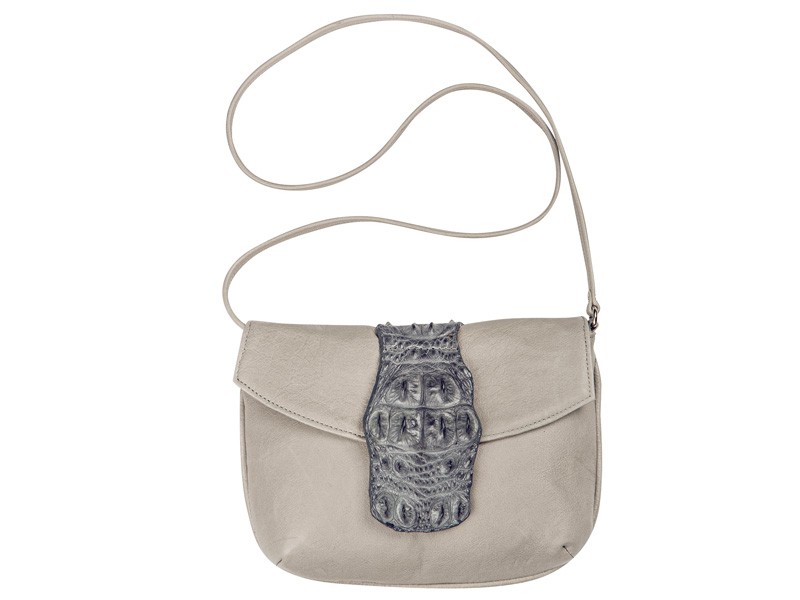 Caroline Junior Sling - Leather With Croc On Flap Caroline Junior Sling - Leather With Croc On Flap