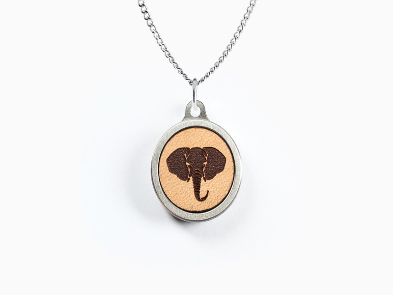 Elephant Leather Inlay Pendant Elephant Leather Inlay Pendant