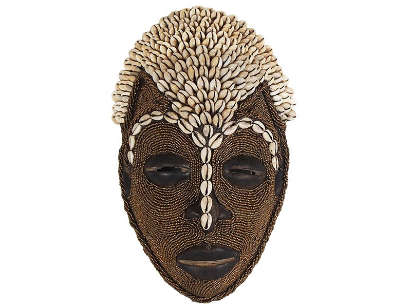 Bamileke Gold Beaded Mask - Small Bamileke Gold Beaded Mask - Small