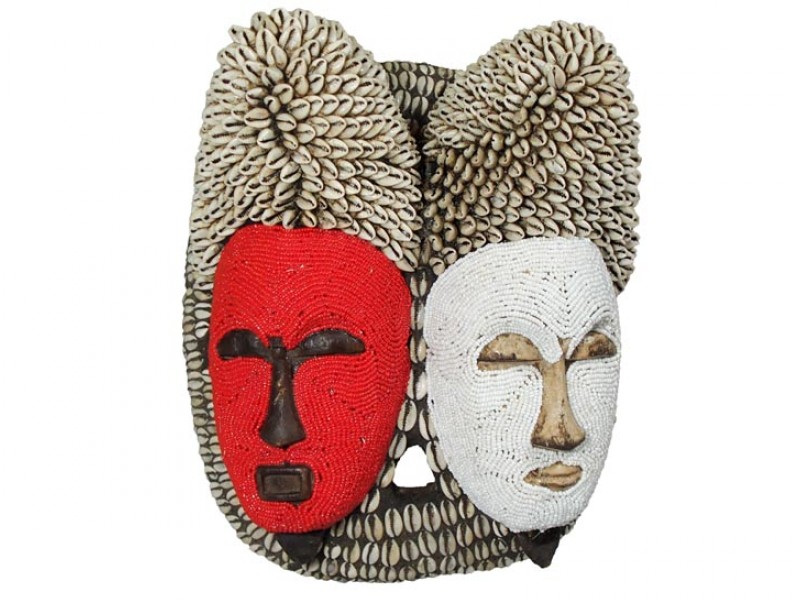 Baule Two-Faced Beaded Mask Baule Two-Faced Beaded Mask