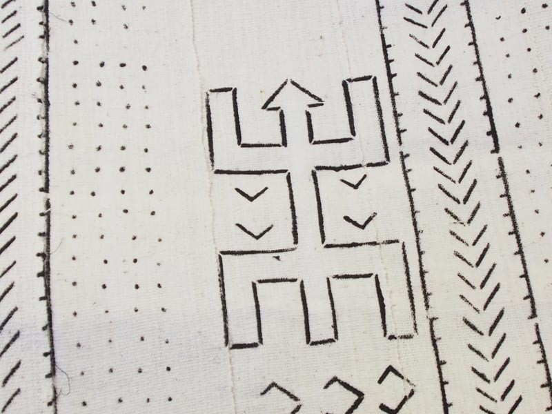 White Bogolan Mud Cloth - Warriors