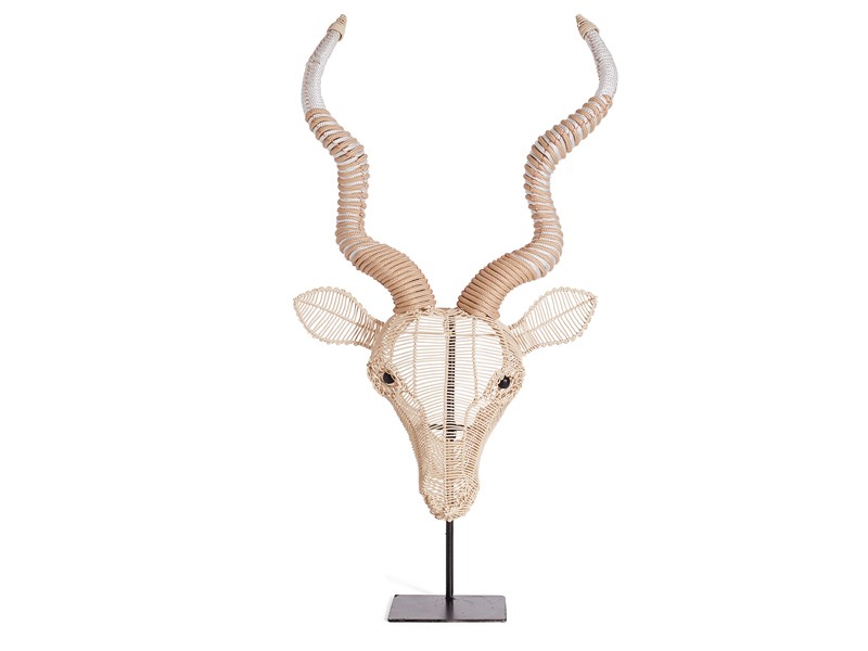White and beige - cream head on a stand White and beige - cream head on a stand
