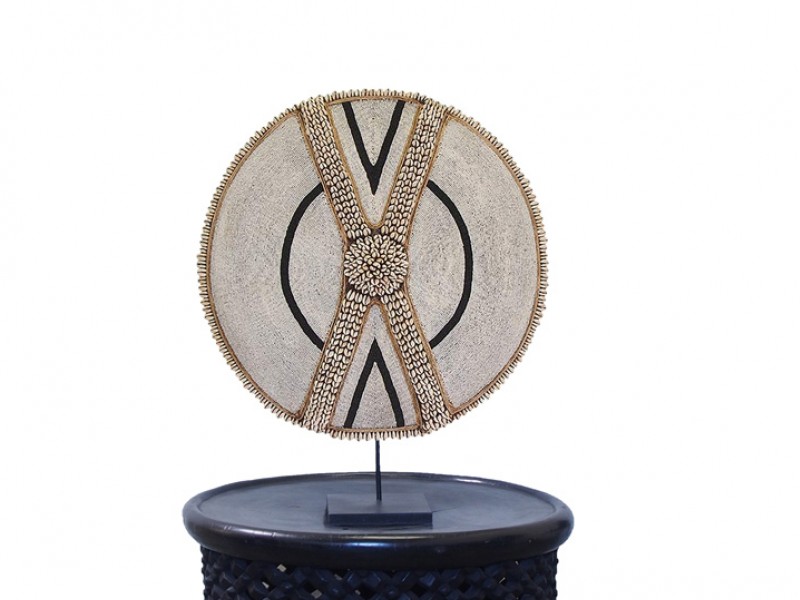 White With Black and Cowrie Shell Cross White With Black and Cowrie Shell Cross