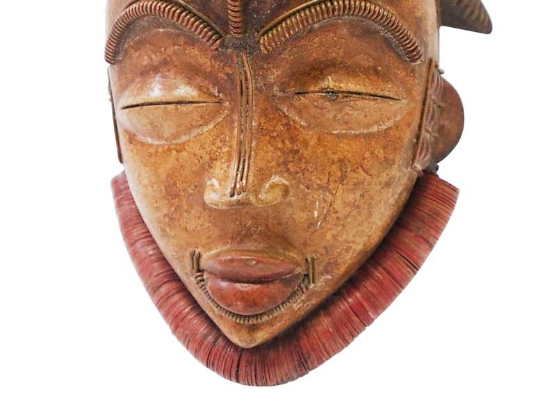 Beaded Punu Mask - White and Black Beaded Punu Mask - White and Black