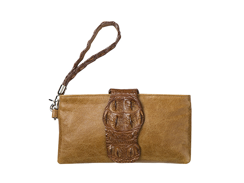 Candy Clutch - Small -Leather With Crocodile Flap & Wristlet Candy Clutch - Small -Leather With Crocodile Flap & Wristlet