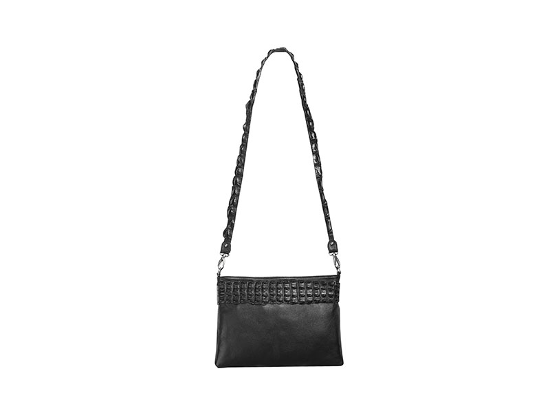 Sarah Clutch - Large - Leather With Croc All Round Top & Croc Sling Sarah Clutch - Large - Leather With Croc All Round Top & Croc Sling