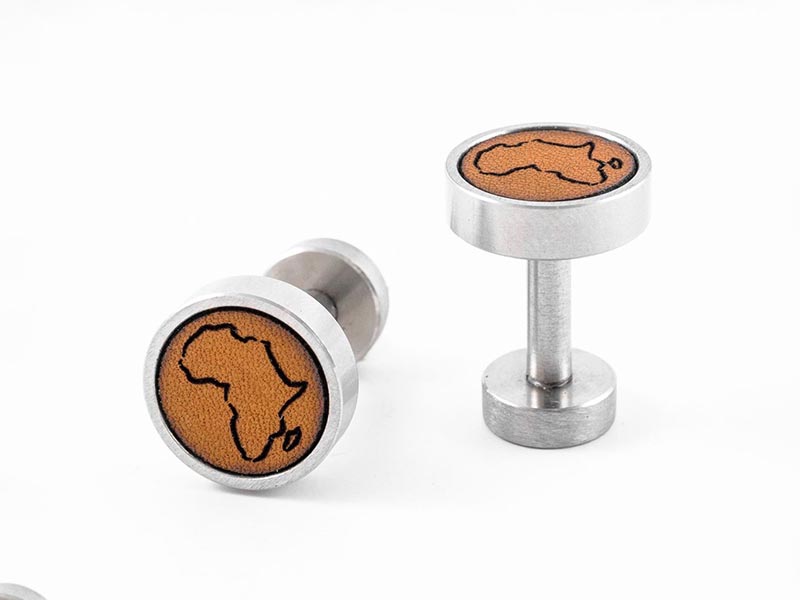 Hollow Africa Leather Cuff Links Hollow Africa Leather Cuff Links