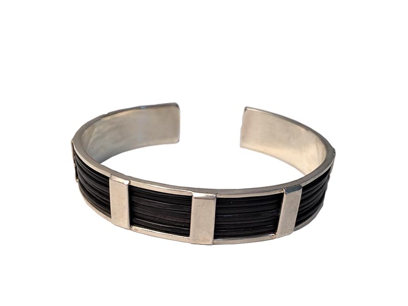 Gents 15mm Silver And Elephant Hair Bangle Gents 15mm Silver And Elephant Hair Bangle
