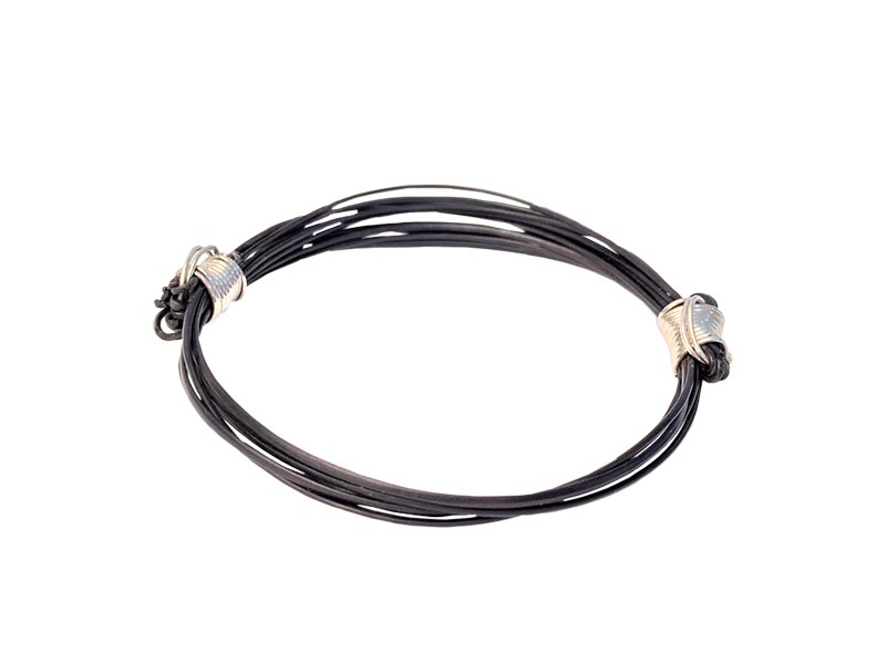 Plain Elephant Hair With Silver Knots Bangle Plain Elephant Hair With Silver Knots Bangle