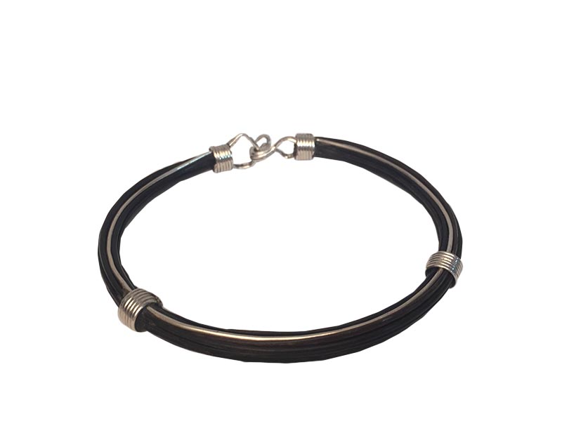 Unisex Silver And Elephant Hair Bangle Unisex Silver And Elephant Hair Bangle