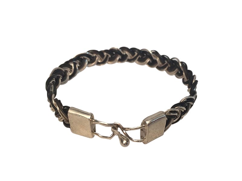 Unisex Weaved Silver And Elephant Hair Bangle Unisex Weaved Silver And Elephant Hair Bangle